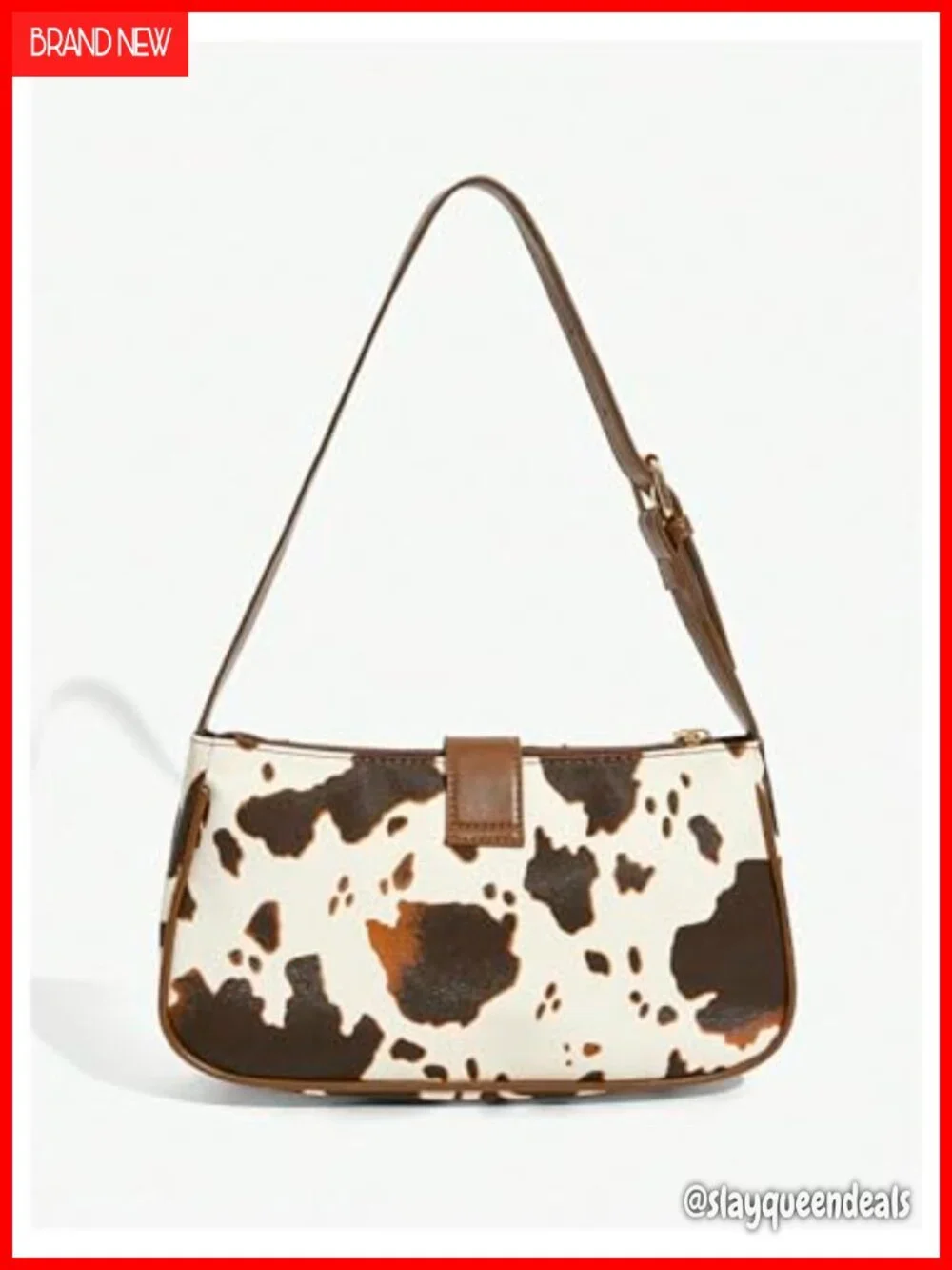 Vintage Y2K Cowgirl Hobo Bag Faux PU Leather Zipper Clutch Purse Shoulder Bag